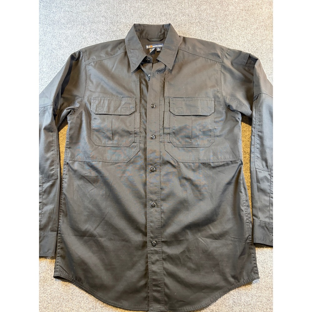 5.11 Tactical Series Mens Long Sleeve Ripstop Shirt Black Small Regular
